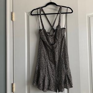 Free People Intimately Black printed keyhole mini dress size small
